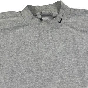 SOLD***Vintage Y2k Nike Mock Neck Long Sleeve Embroidered Swoosh Logo Grey